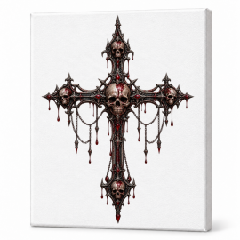 Toile sur Ch&acirc;ssis Croix Gothique 007