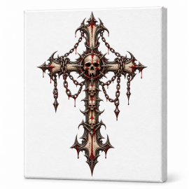Toile sur Ch&acirc;ssis Croix Gothique 008