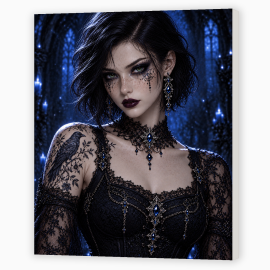 Toile sur Ch&acirc;ssis "Femme Gothique" 025