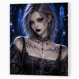Toile sur Ch&acirc;ssis "Femme Gothique" 028