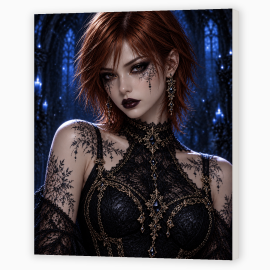 Toile sur Ch&acirc;ssis "Femme Gothique" 029
