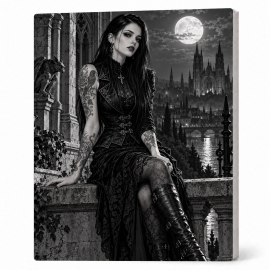 Toile sur Ch&acirc;ssis "Goth Black & White" 001