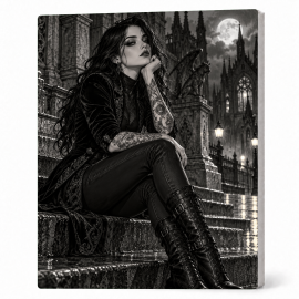 Toile sur Ch&acirc;ssis "Goth Black & White" 002