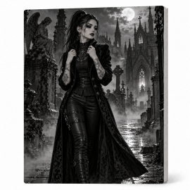 Toile sur Ch&acirc;ssis "Goth Black & White" 003