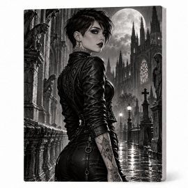Toile sur Ch&acirc;ssis "Goth Black & White" 004