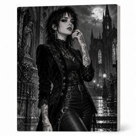 Toile sur Ch&acirc;ssis "Goth Black & White" 005