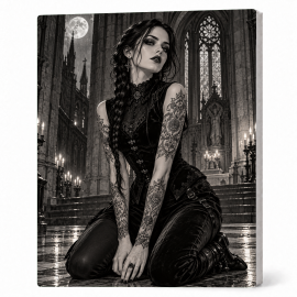 Toile sur Ch&acirc;ssis "Goth Black & White" 006