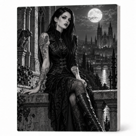 Toile sur Ch&acirc;ssis "Goth Black & White" 008