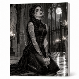 Toile sur Ch&acirc;ssis "Goth Black & White" 009