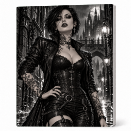 Toile sur Ch&acirc;ssis "Goth Black & White" 010