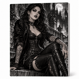 Toile sur Ch&acirc;ssis "Goth Black & White" 011