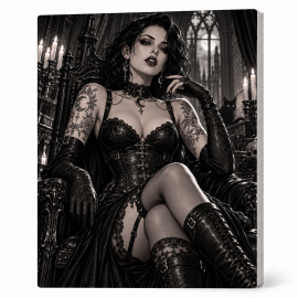 Toile sur Ch&acirc;ssis "Goth Black & White" 013