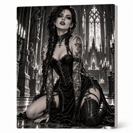Toile sur Ch&acirc;ssis "Goth Black & White" 014