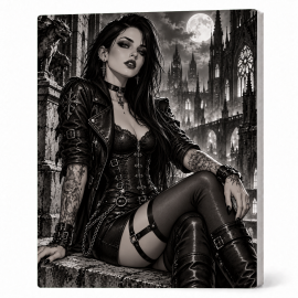 Toile sur Ch&acirc;ssis "Goth Black & White" 015
