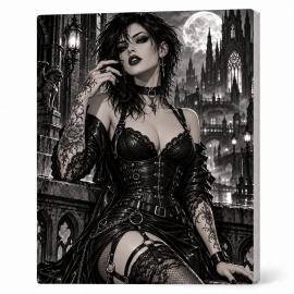 Toile sur Ch&acirc;ssis "Goth Black & White" 017