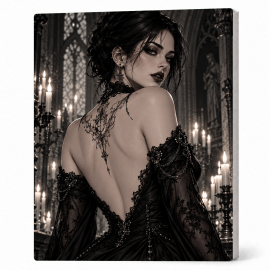 Toile sur Ch&acirc;ssis "Goth Black & White" 019