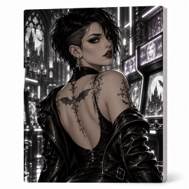 Toile sur Ch&acirc;ssis "Goth Black & White" 021