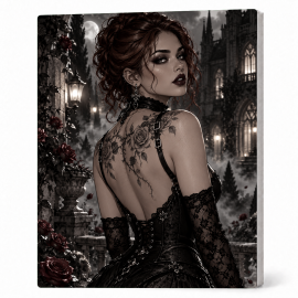 Toile sur Ch&acirc;ssis "Goth Black & White" 022