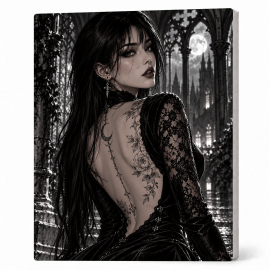 Toile sur Ch&acirc;ssis "Goth Black & White" 023