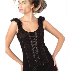 top gothique corseted lace queen of darkness