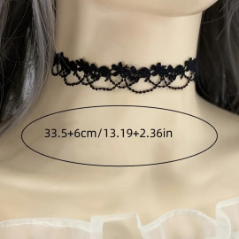 Tour de cou Gothique Black Roses Garland