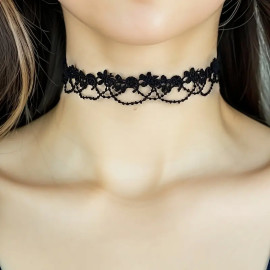 Tour de cou Gothique Black Roses Garland